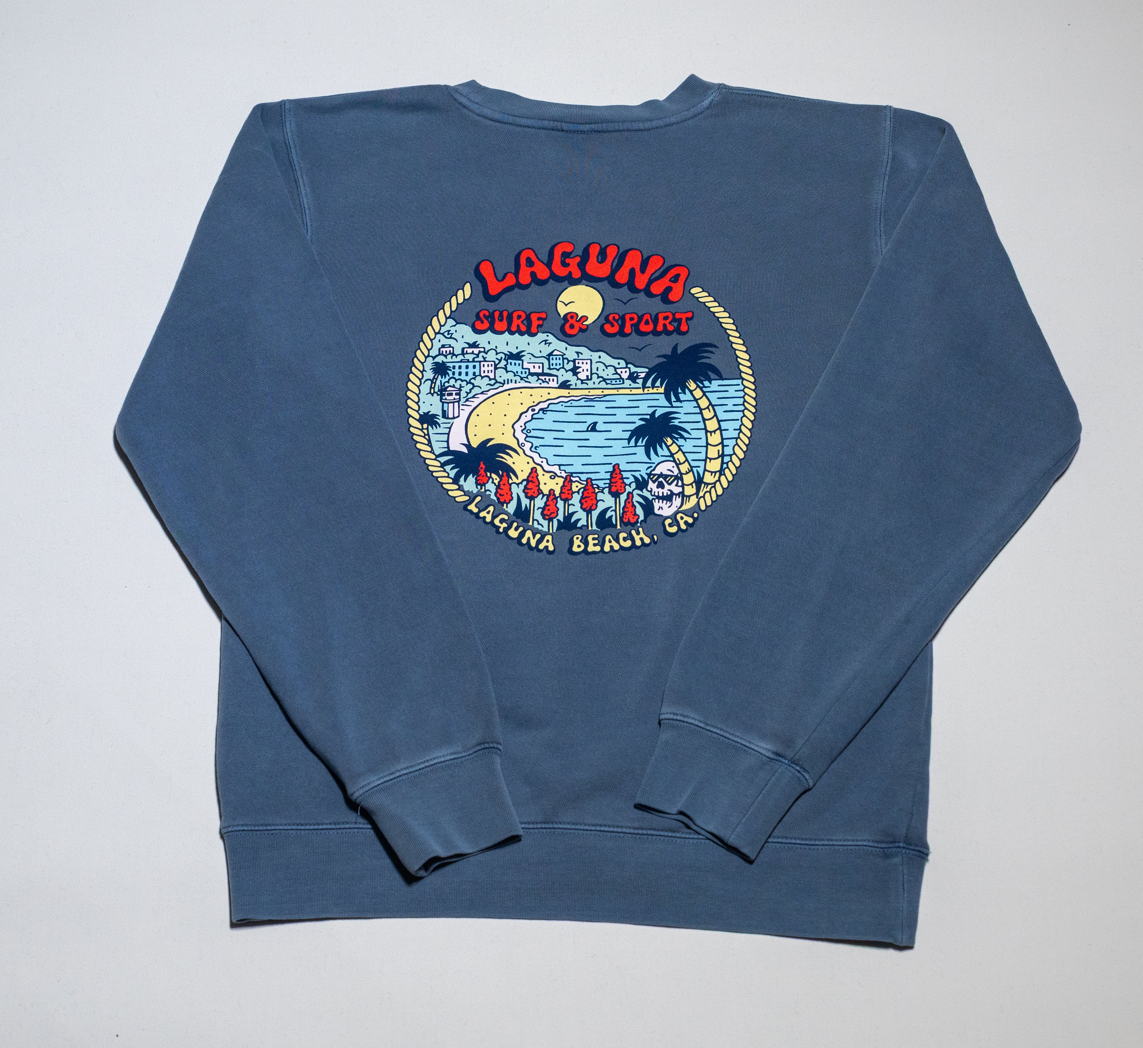 DOWNTOWN Adult Unisex Pigment-Dyed Pullover Crew - Laguna Surf &amp; Sport