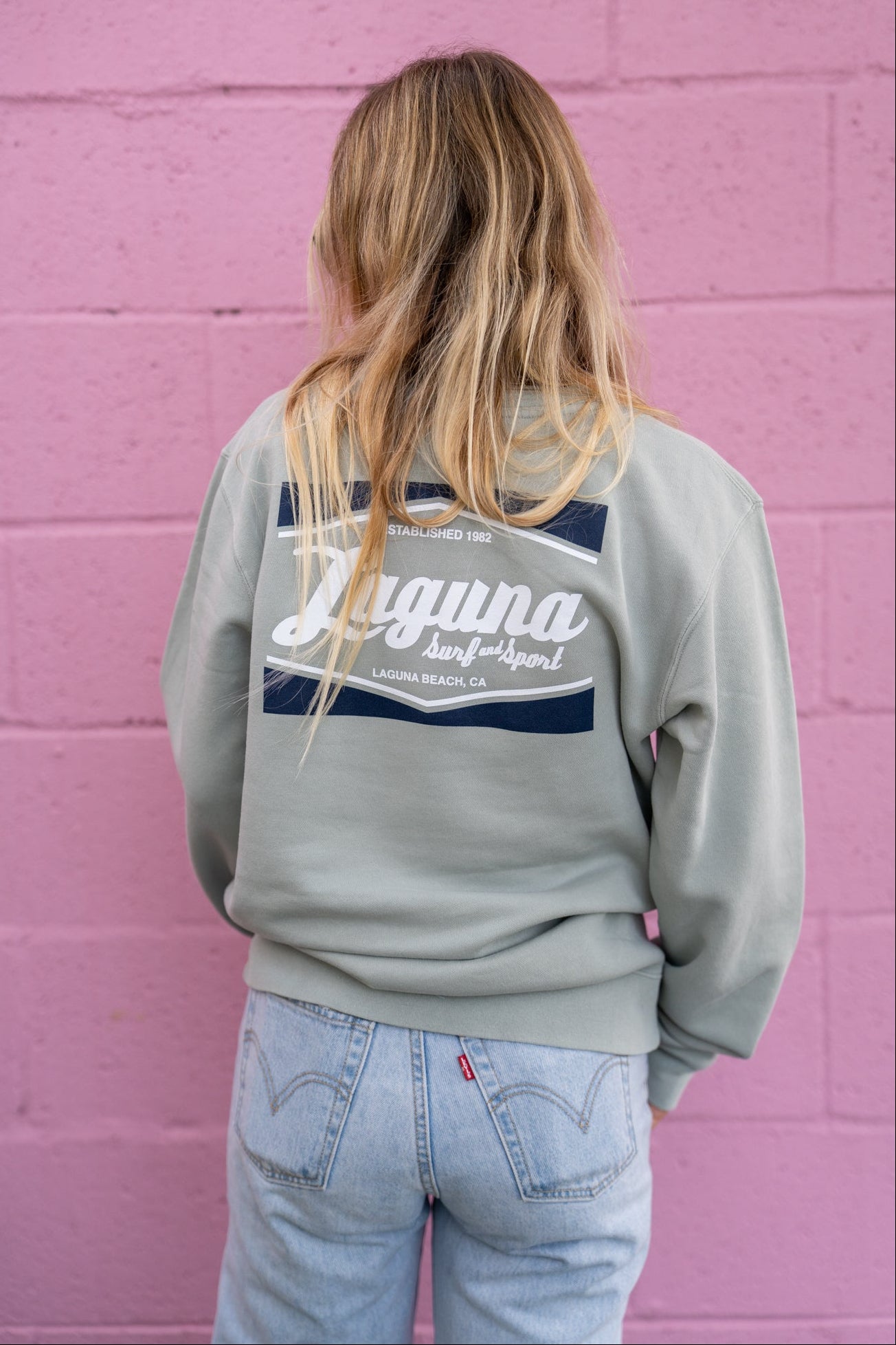 LSS CLASSIC BOX Adult Unisex Pigment-Dyed Crew Pullover - Laguna Surf &amp; Sport