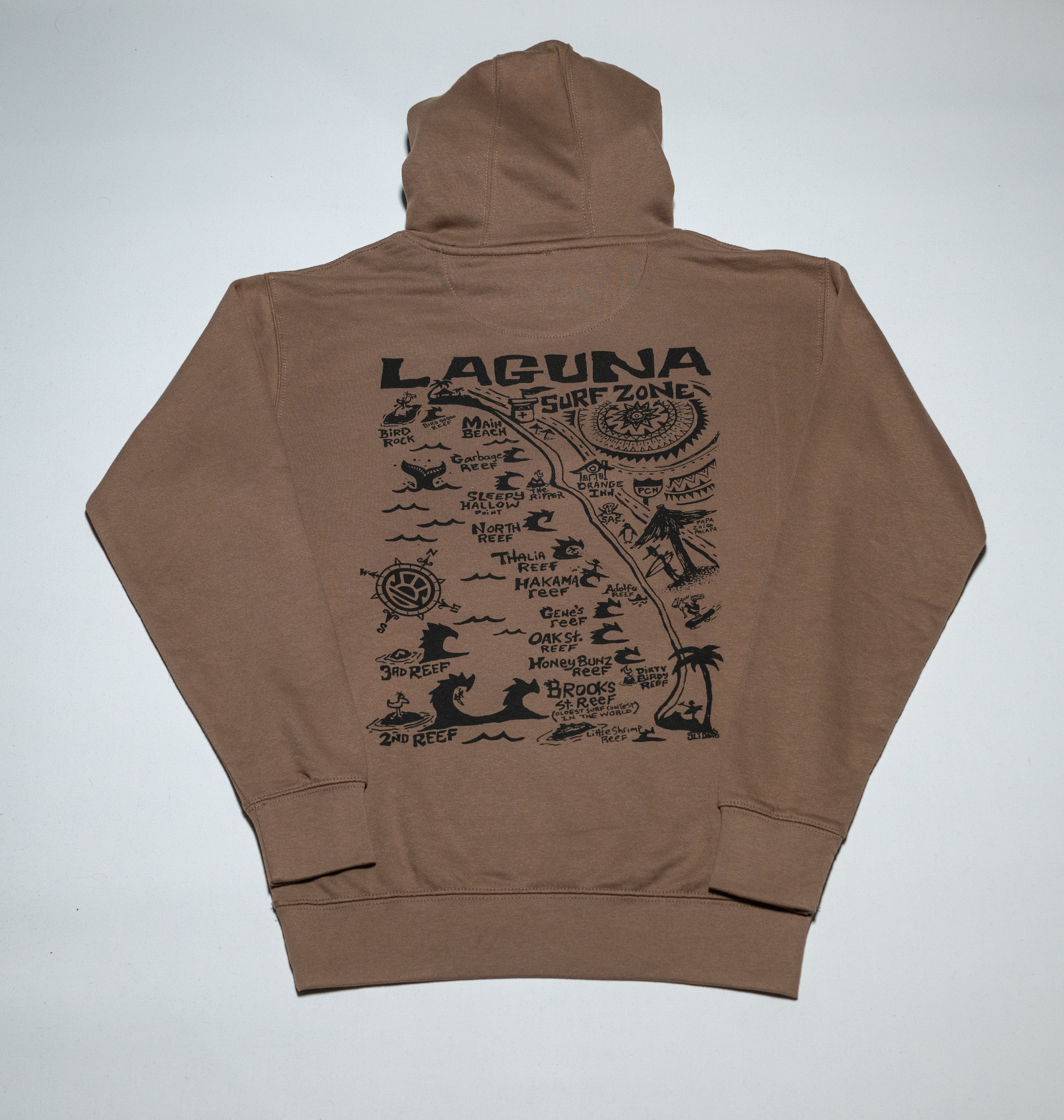 DISTANT LOCAL Adult Laguna Surf Map Hoodie - Laguna Surf & Sport